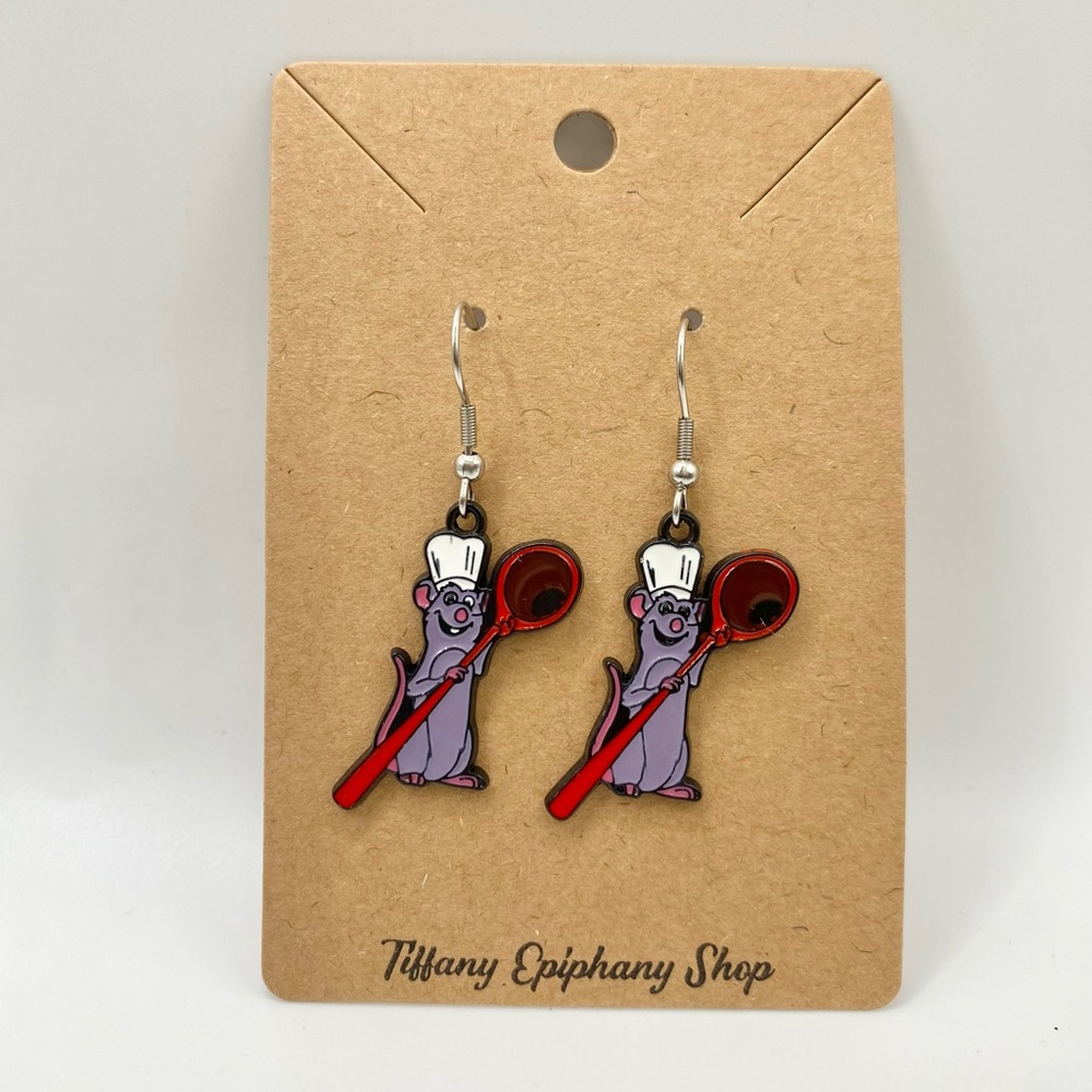 Disney inspired Chef Remy earrings NWT handmade